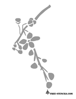 free printable cherry blossom wall stencil