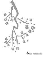 cherry blossom branch stencil for wall