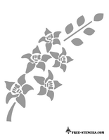 stencil of flower branch